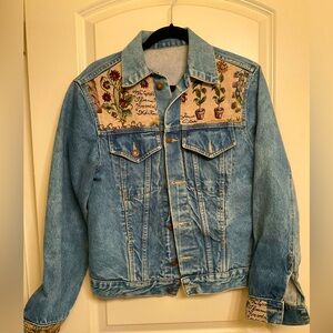 Embellished vintage denim jacket, size 12-14